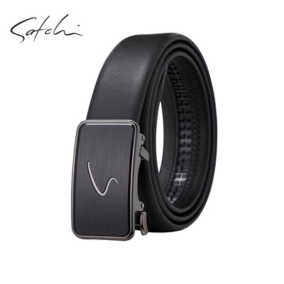沙驰皮带男士2026新款真皮内穿式商务休闲腰带官方正品自动扣裤带
