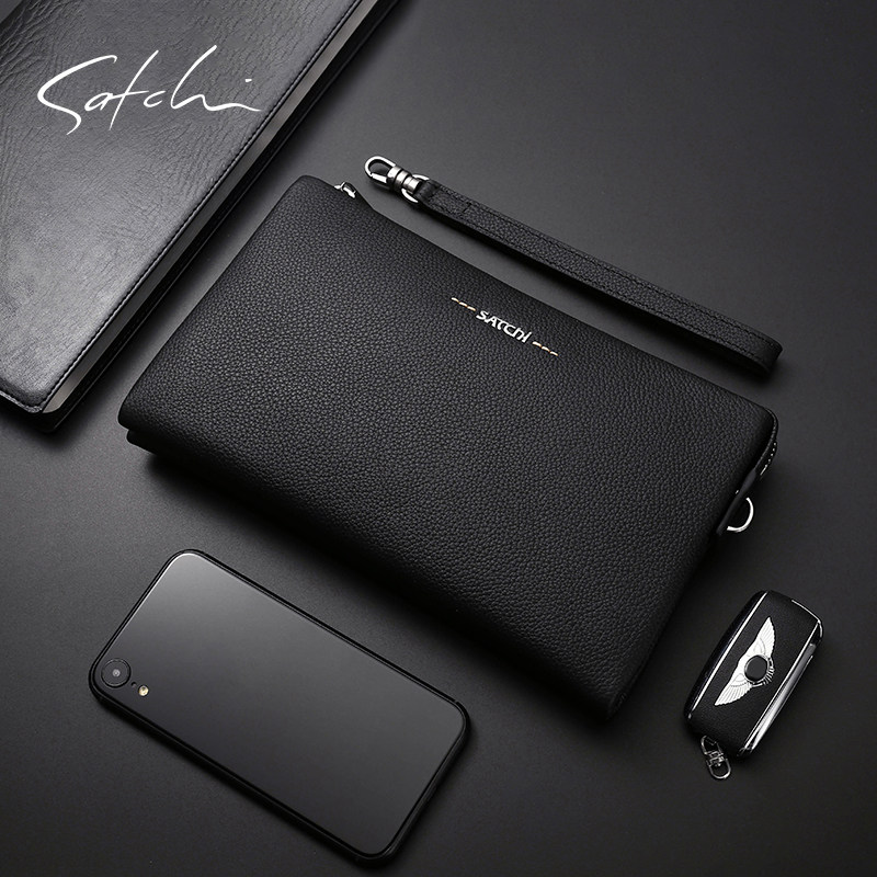 沙驰男包真皮商务时尚头层牛皮手抓包休闲简约大容量男手包手拿包