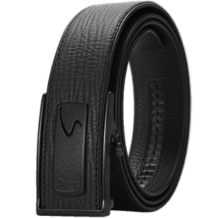 沙驰商务大气头层牛皮裤带礼盒包装内穿式皮带男时尚自动扣腰带