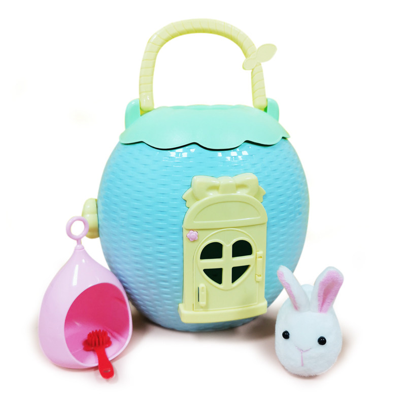 귀여운 집 귀여운 병아리 애완동물 사육장 유도음 토끼와 고양이 집 어린이 핸드백 장난감 집