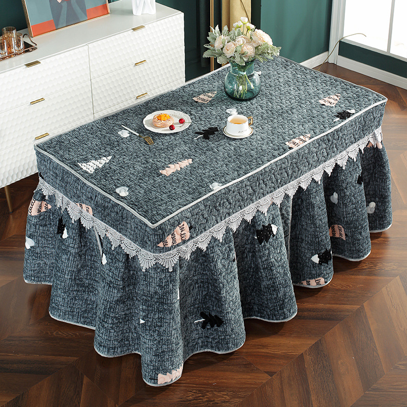 烤火桌子罩套2025新款电暖炉桌布长方形暖桌烤火被毛绒加厚保护罩