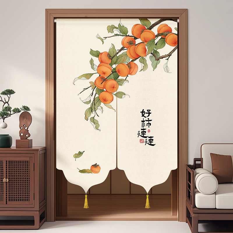 中式门帘隔断窗卧室房间家用厨房化妆室遮挡半帘厕所新款布挂帘子
