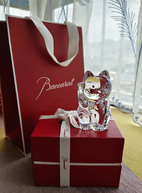 Baccarat/巴卡拉水晶描金招财猫CHAT招财猫系列 招财猫摆件