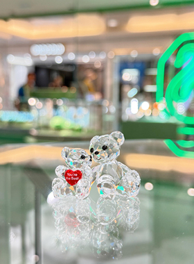 香港施华洛水晶 you‘re the best 正品小熊水晶摆件