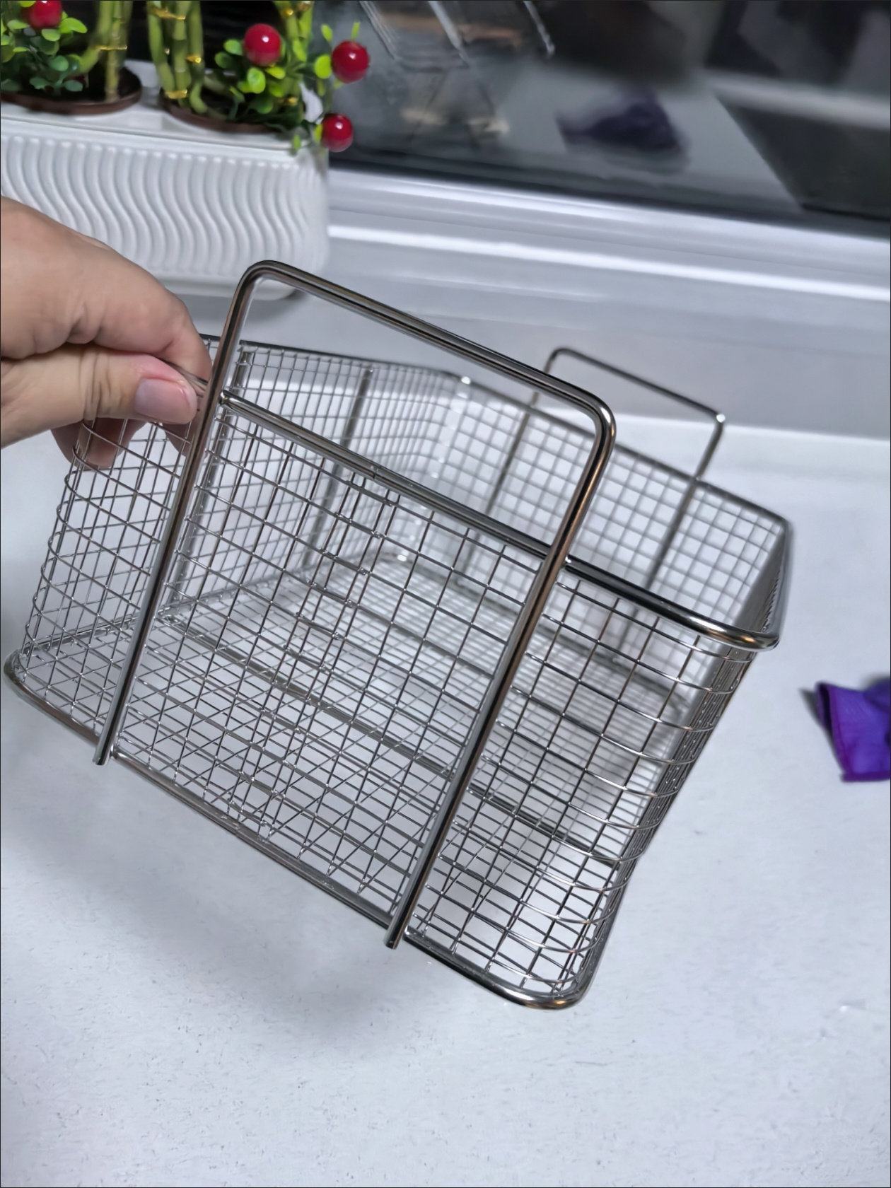 不锈钢方篮商用方形油条筐沥油篮控油架炸鸡裹粉炸网油条抖篮筛网