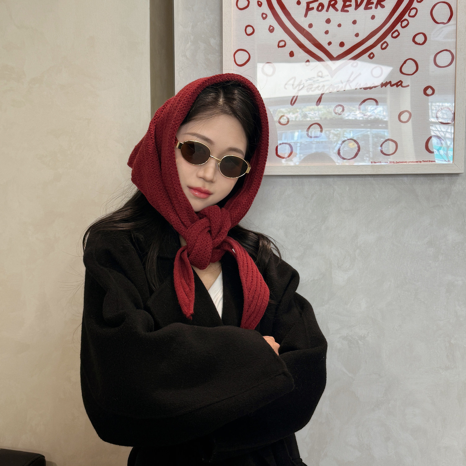 韩系氛围感镂空针织三角巾女红色一体式围巾披肩百搭保暖护颈帽潮,服饰配件/皮带/帽子/围巾,围巾/丝巾/披肩,淘宝优惠券,粉丝福利购,淘宝优惠卷