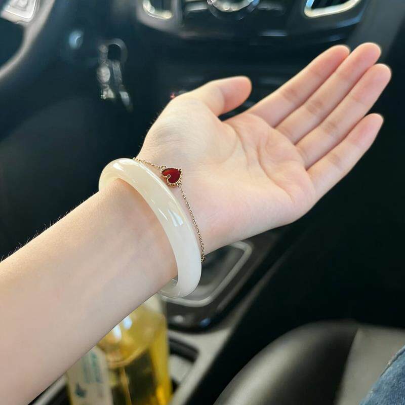 “腕间琢芳”高端缅甸老坑翡翠玉手镯子油青飘花送女友处理