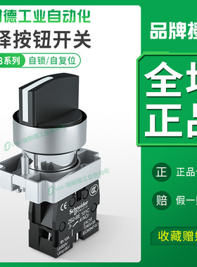 施耐德选择开关XB2BD21C两位三档22mm XB2-BD33C旋钮转换开关2挡
