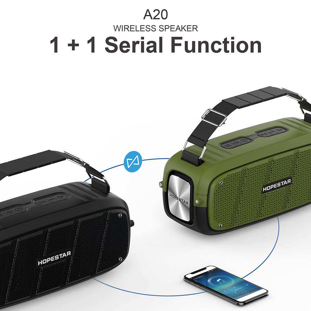 A20Pro户外便携式蓝牙音箱 手提背带三喇叭麦克风低音炮大音量55W