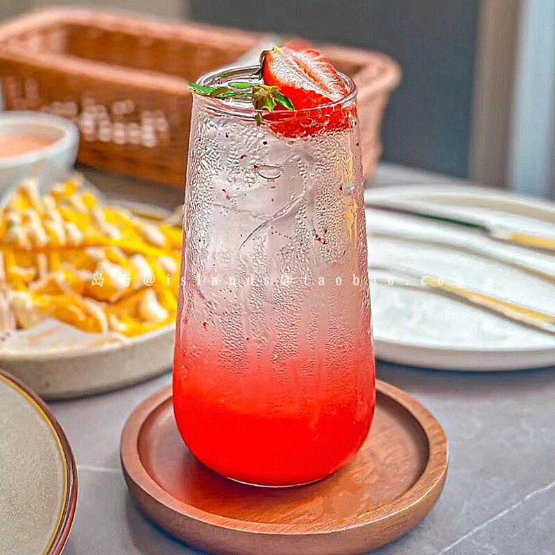 ins简约耐热玻璃水果茶杯