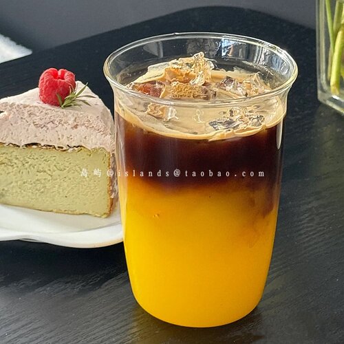 简约ins风透明反口冰美式咖啡杯