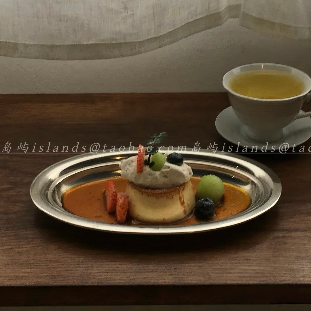 不锈钢家用椭圆形盘炸鸡薯条盘