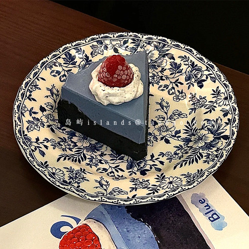 中式ins风青花陶瓷蛋糕盘