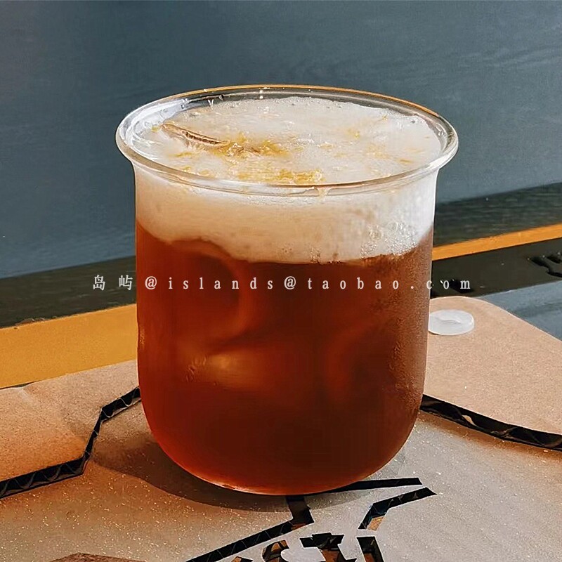 可爱耐热玻璃扩口美式杯