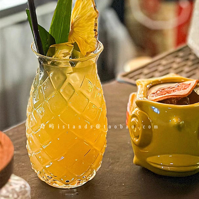 创意耐热玻璃浮雕果汁杯