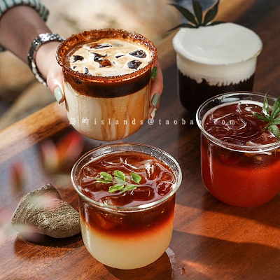 ins复古风玻璃冰美式咖啡杯
