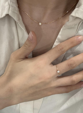 温柔小鼻嘎～精致柔美通勤若影若现不掉色精致一颗钻项链锁骨链