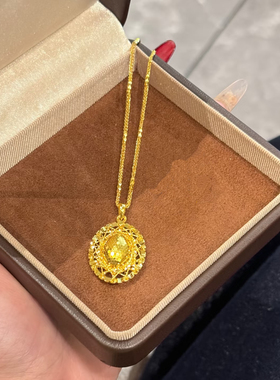 富贵迷人眼!闪闪鸽子蛋仿真黄金吊坠项链轻奢风有钱感逼真不掉色
