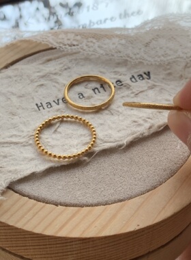 极简金色圆环细圈可水洗戒指女