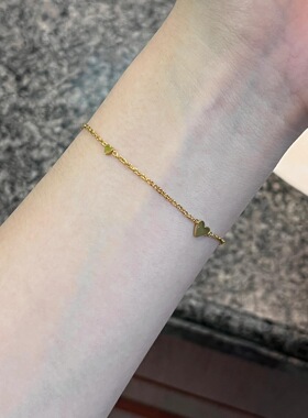 保色钛钢极细爱心手链轻奢百搭