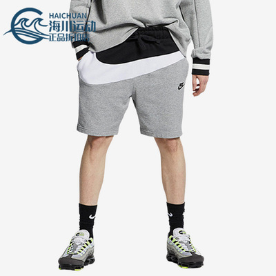 耐克男子大Logo拼接松紧腰五分裤