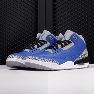 CT8532 Air Nike Jordan 爆裂纹皇家蓝水泥篮球鞋 耐克正品 AJ3