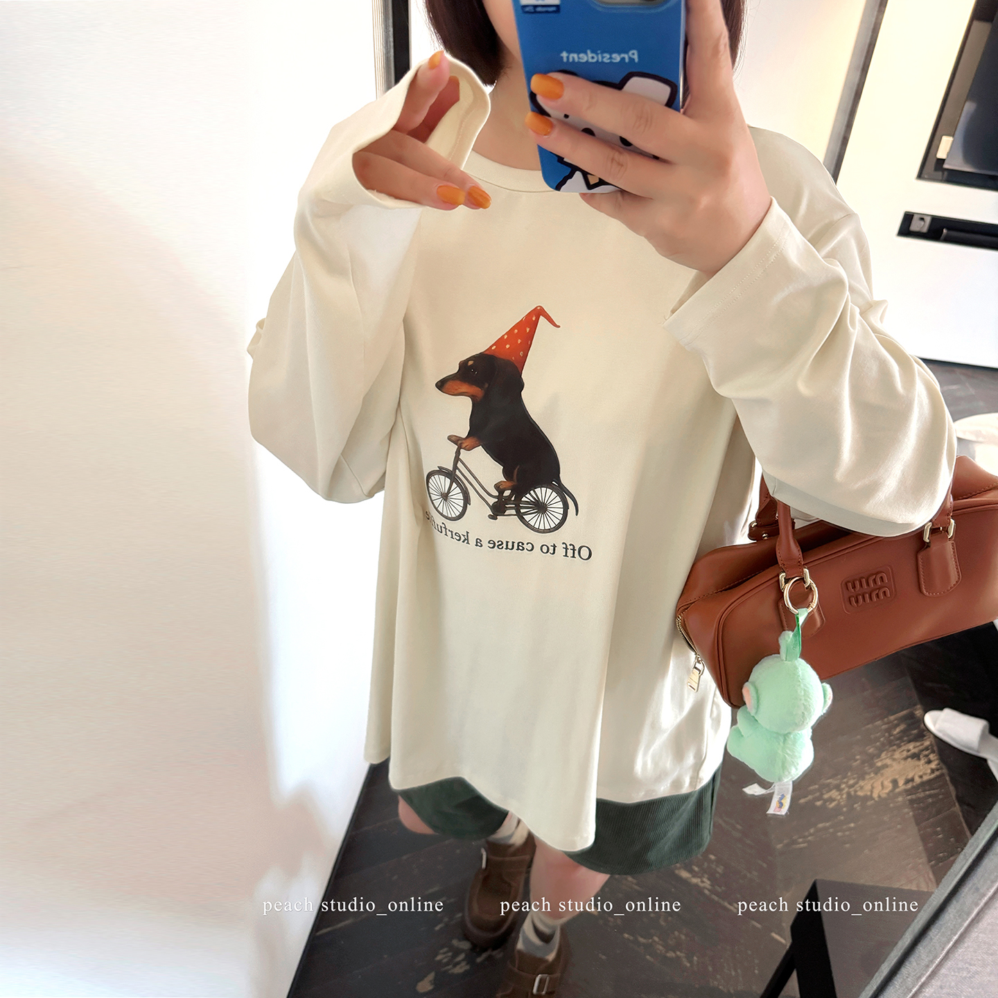 小珠桃子大码女装秋冬新款T恤