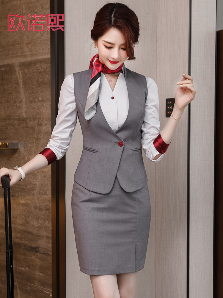 PROFESSIONAL VEST SUIT HIGH-END HOTEL WAITER OVERALLS WOMENS BEAUTY SALON FRONT DESK CHINA SOUTHERN AIRLINES STUDENT FLIGHT ATTENDANT UNIFORM