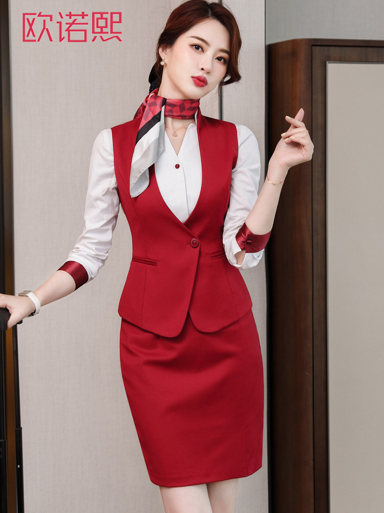 PROFESSIONAL VEST SUIT HIGH-END HOTEL WAITER OVERALLS WOMENS BEAUTY SALON FRONT DESK CHINA SOUTHERN AIRLINES STUDENT FLIGHT ATTENDANT UNIFORM