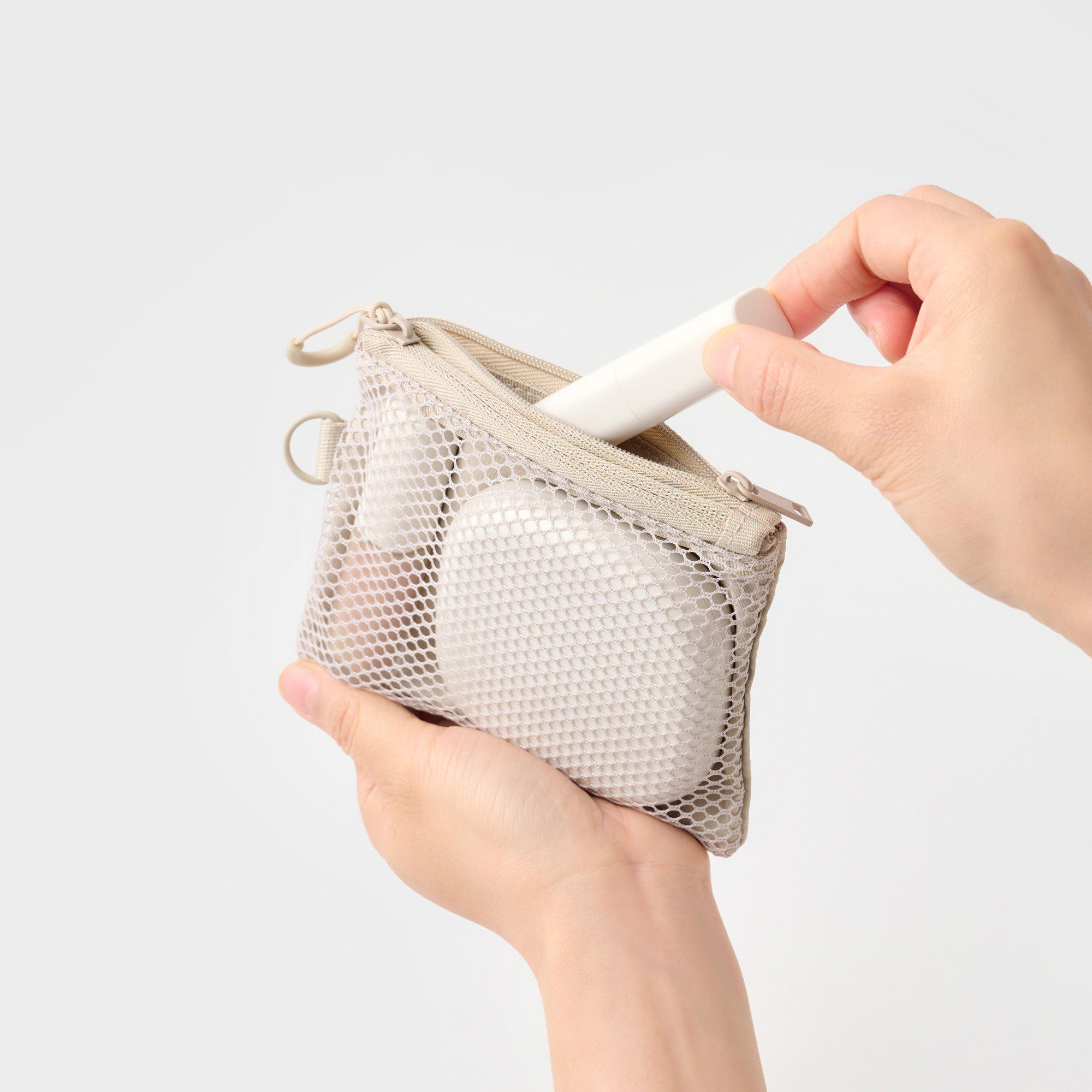 旅行收纳包便携迷你双拉链网格杂物包环保再生面料随身洗漱化妆包,收纳整理,其他收纳袋,淘宝优惠券,粉丝福利购,淘宝优惠卷