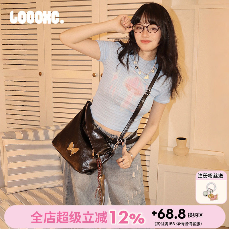 路小船设计师款小号斜挎托特包