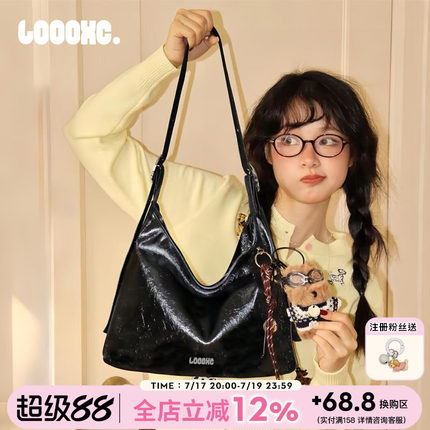 路小船「小狗hobo包」百搭托特包大容量通勤慵懒轻便单肩斜挎包
