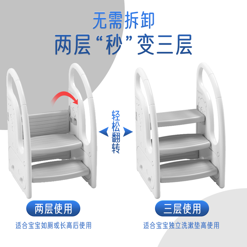 宝宝洗手梯子凳小孩楼梯台阶洗脸蹬洗漱台脚踏凳卫生间儿童踩脚凳