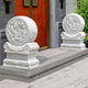石雕门墩抱鼓石天然汉白玉家用中式 饰摆饰一对石鼓 别墅庭院门口装