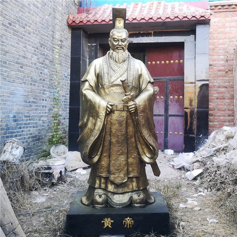 上古大神黄帝雕像神农氏炎帝伏羲女娲雕塑古代传说故事人物仿铜像