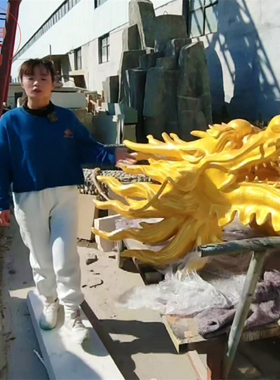 大型龙头雕塑神龙吐水雕像可吐水龙头玻璃钢装饰品美陈摆件墙面