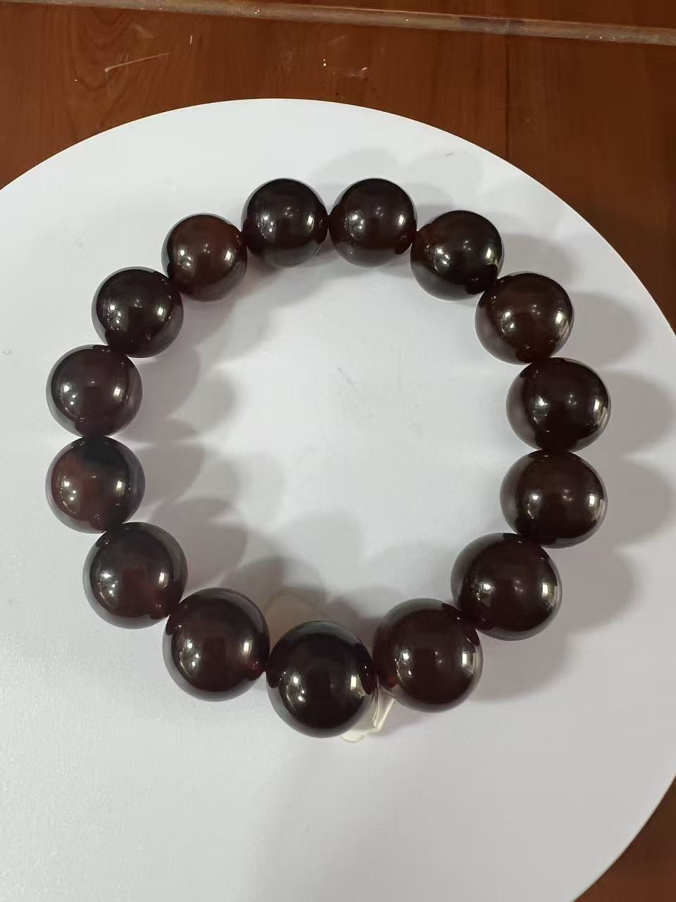 【莓莓珠宝】天然缅甸琥珀爆紫14mm紫罗兰手串