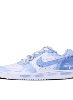 【定制球鞋】Nike Court Borough 碧路蓝缕 蓝白 复古 低帮