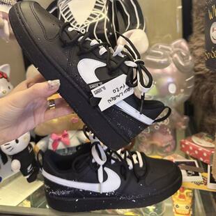 【定制球鞋】Nike Court  Borough 银雪轻纱泼墨青少年低帮板鞋