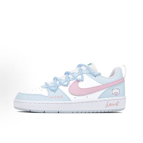 【定制球鞋】Nike Court Borough约会小熊少女低帮 板鞋DV5456