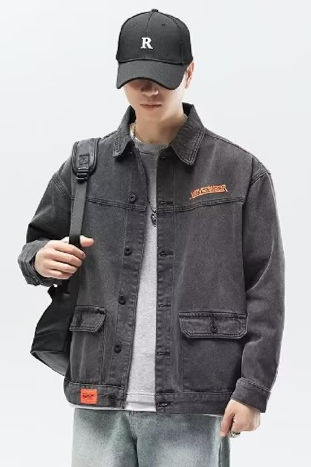 工装外套男士春秋季新款时尚潮流男生潮牌休闲夹克牛仔上衣G10P55,男装工装外套,星座208-1