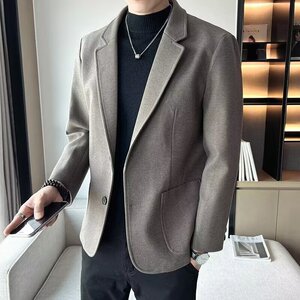 男士高品质加厚毛呢子西装外套修身时尚厚款便西单西服LZ342P75图片