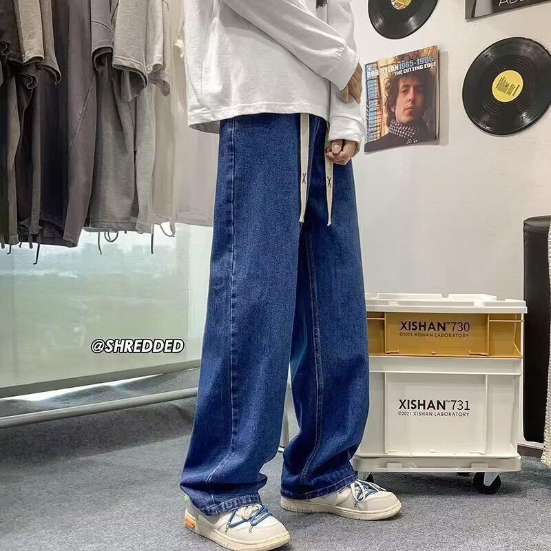 复古牛仔裤男款秋直筒宽松潮牌阔腿美式高街百搭休闲长裤子278P40,男装牛仔裤,星座208-1