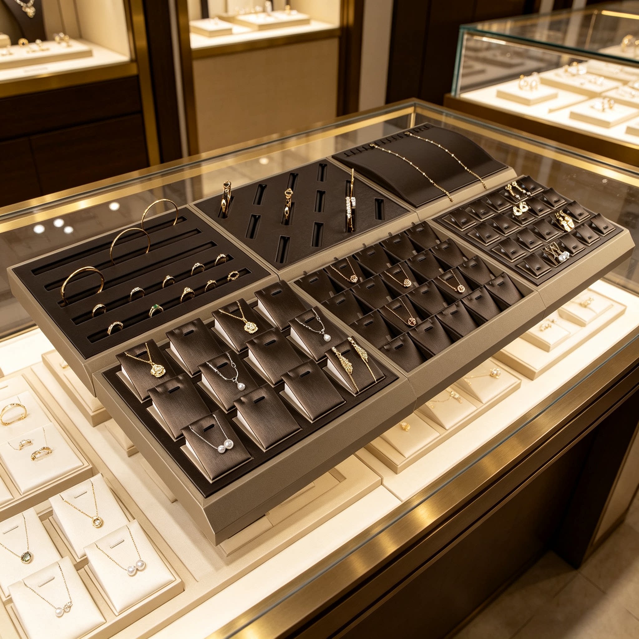 首饰托盘展示盘收纳盒项链吊坠饰品架耳钉手镯展示道具托盘陈列架