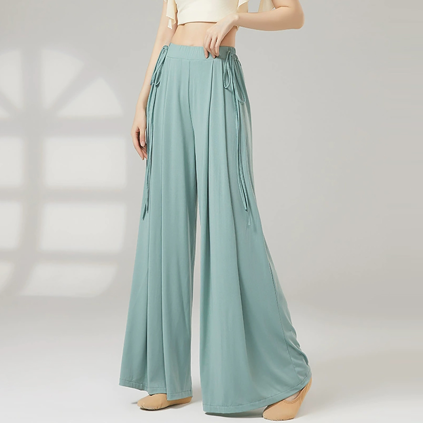 古典舞练功裤飘带阔腿裤高腰