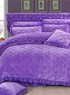 欧式法莱绒夹棉被套加厚法兰绒珊瑚绒被罩冬季单件保暖绒2米