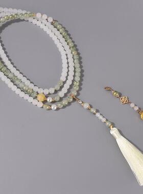 新中式古风汉服浅绿色璎珞斜挎链小众国风复古百搭马面裙旗袍配饰