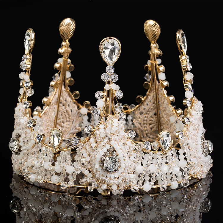 新娘皇冠歐式女王複古手工水晶大圓冠結婚配飾婚紗頭飾品在類目 飾品/流行首飾/時尚飾品新, 髮飾中 - 來自Buy2taobao.com提供專業的淘寶代購服務