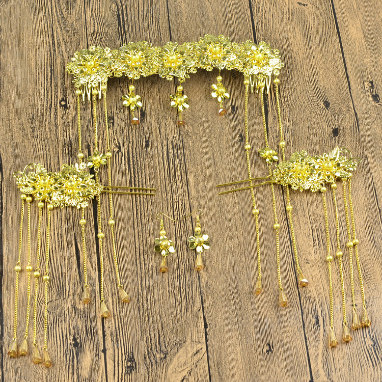 複古新娘古裝頭飾發梳額飾中式龍鳳褂秀禾服鳳冠影樓結婚配飾套裝在類目 飾品/流行首飾/時尚飾品新, 髮飾中 - 來自Buy2taobao.com提供專業的淘寶代購服務