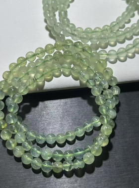 多圈葡萄石手链黑发葡萄石手串清透黑发绿色手串男女款礼物菠菜绿